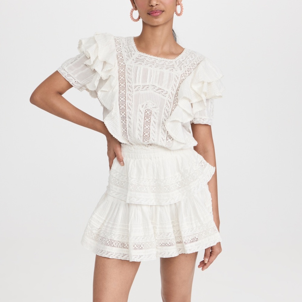 NWT Love Shack Fancy Stella dress in Antique white size L